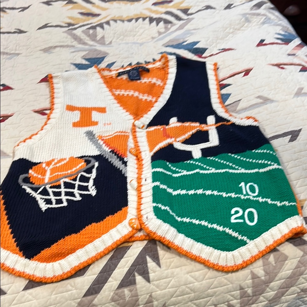 Colorful Knit Game Vest Tennessee vols